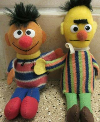 Vintage Sesame Street Bert And Ernie Small Plush Doll Toy By Applause / Box Pp