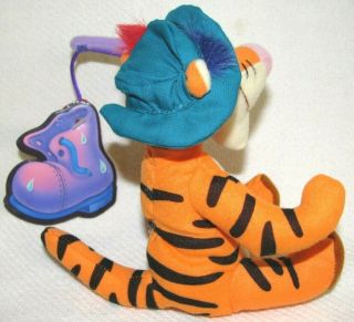 Vintage Disney Tigger Fisherman Plush Toy Beanbag Mattel Winnie The Pooh 1998 2