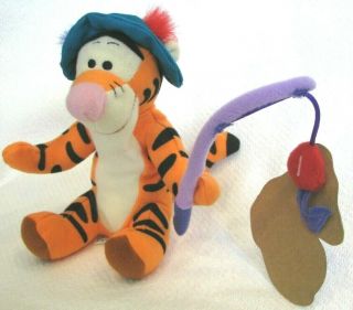 Vintage Disney Tigger Fisherman Plush Toy Beanbag Mattel Winnie The Pooh 1998 3