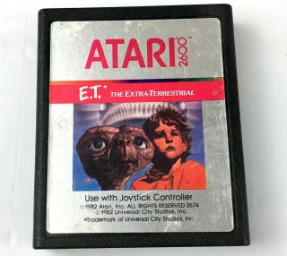 Vtg 80s 1982 Atari 2600 E.  T.  The Extra - Terrestrial Game Cartridge Only