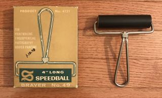 Vintage Speedball 4 - Inch Brayer Roller No.  49 Printmaking