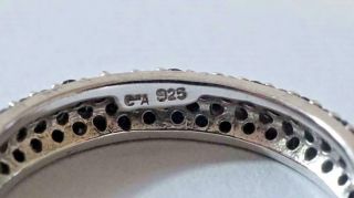 F600 Vintage Sterling C^A Jet Black CZ Eternity Band Ring Size: 8 4