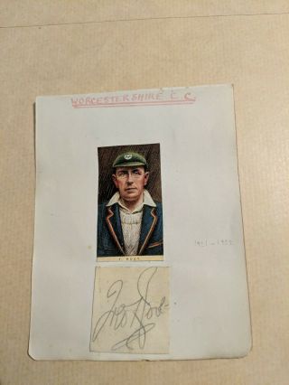 Vintage County Cricket Autograph Signed Paper Worcestershire X 4 Players F Root
