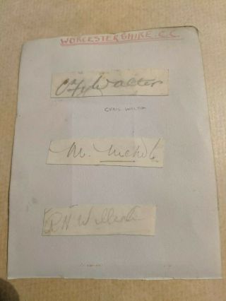 Vintage COUNTY CRICKET AUTOGRAPH signed paper WORCESTERSHIRE x 4 players F ROOT 2