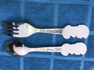 Vintage Smurf Children’s Spoon & Fork Set Peyo Danara 2