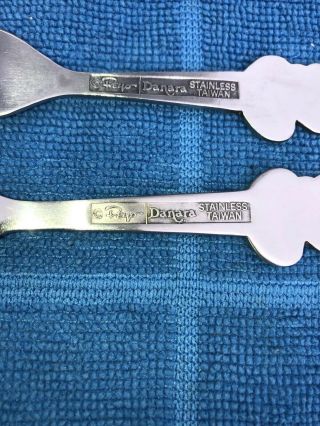 Vintage Smurf Children’s Spoon & Fork Set Peyo Danara 3