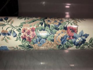 Eisenhart Vintage Wallpaper Floral Double Roll Basket Bows 4547 56.  2 Sq Ft