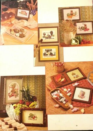 Leisure Arts Kitchen Stitchin Cross Stitch & Needlepoint Patterns Book Vintage 2