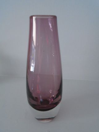 " Small Vintage Caithness Glass Vase In The Heather Colourway.