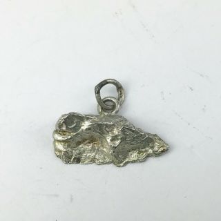 Vintage Solid Sterling Silver Rock Of Gibralter Charm Pendant