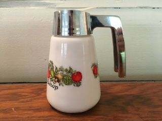 Vintage Gemco Corning Ware Spice Of Life Le Sirop Syrup Pitcher Dispenser