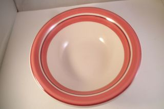 Vintage JMP Chromatics Stoneware Japan Cereal Bowl Pink Stripe 2