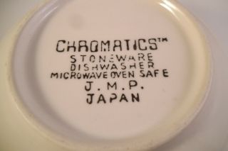 Vintage JMP Chromatics Stoneware Japan Cereal Bowl Pink Stripe 5