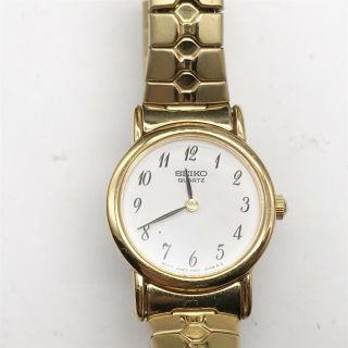 Vintage Ladies Gold Plated Seiko Watch Wristwatch Elasticated