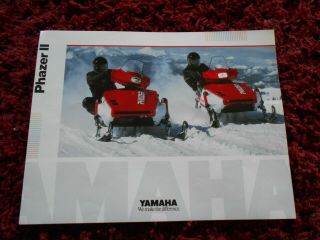Vintage Yamaha 1990 Snowmobile Brochure 90 Phazer Ii 2 485cc 480 Engine Sled Fan