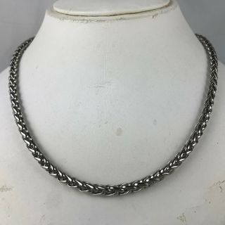 Vintage Costume Jewellery Silver Tone Chain Link Necklace Good Quality
