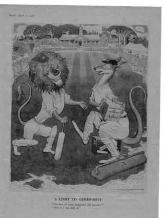 3 Vintage 1940s Punch Ashes Cricket Cartoons