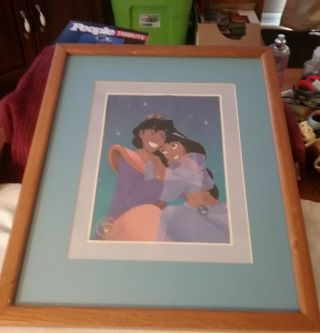 Vintage Disney Aladdin Exclusive Commemorative Lithograph [1993] Framed 22x18