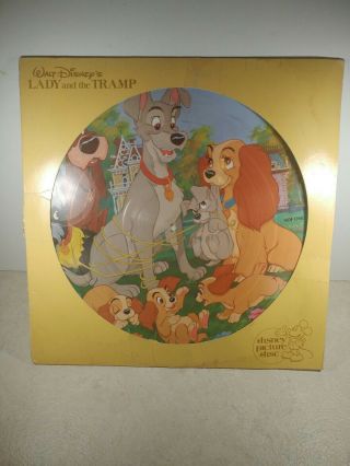 Vintage Walt Disney Lady And The Tramp Picture Disc Record Album Vinyl Lp 1980