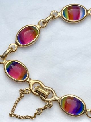 Vintage Jewellery Sarah Coventry Rainbow Iris Glass Crystals Bracelet Signed