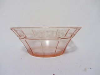 Vintage Pink Depression Paneled Floral Edge Serving Bowl