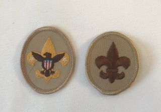 2 Vintage Boy Scouts Fleur - De - Lis & Eagle Patch
