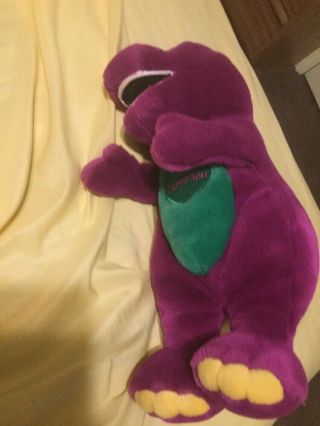 Plush Barney Sings I Love You Song Purple Dinosaur Stuffed Animal Vtg