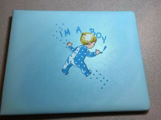 1968 I’m A Boy Vintage Scrapbook Baby Child Memory Book Made In Usa Blank Pages