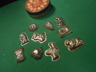 Great Collectible Vintage Set Of 10 Chocolate Candy Mini Molds.  Made In Usa