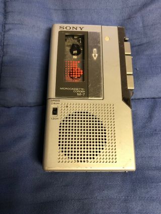 Vintage Sony M - 7 Micro - Cassette Recorder Silver - Parts Only Not