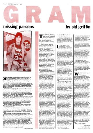 7/9/85pg18 Vintage Article & Picture,  Gram Parsons