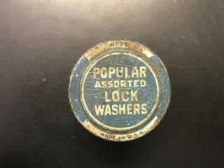 Vintage Assorted Popular Lock Washers And Tin No.  26