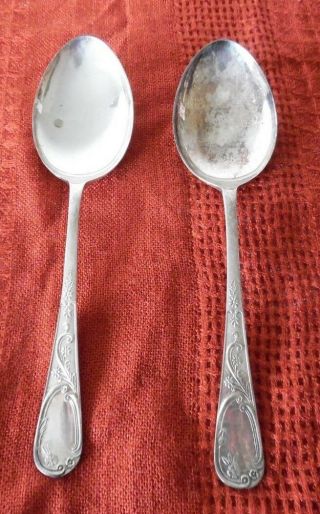 2 Vintage Table Serving Spoons : Cavalier Sheffield England