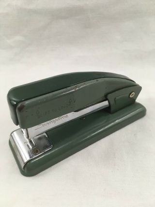 Vintage Swingline 99 Avocado Green Stapler w/ Staple Remover Attachment | 3