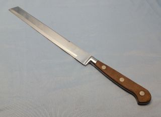 Vintage Sheffield England 14 " Bread Knife W/ Full Tang Handle
