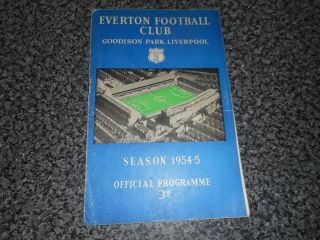 Everton V Blackpool 1954/5 November 13th Vintage Post