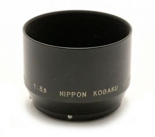 (169) Vintage Nikon Button Metal Hood For Rangefinder S 135/3.  5 Lens,  Exc,