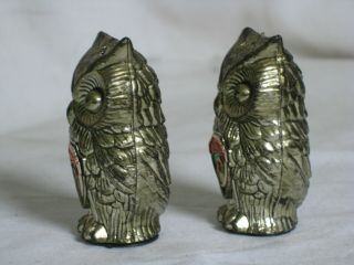 vintage salt & pepper shakers wise old owl Indiana souvenir owls Hong Kong 2