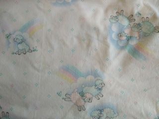 Vintage Crib Sheet Pastel Rainbow And Sheep Rainbows & Counting Sheep Adorable