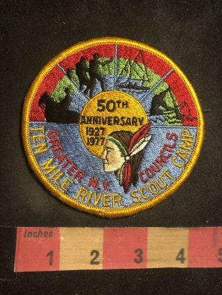 Vtg 1927 - 1977 50th Anniversary Ten Mile River Scout Camp Boy Scouts Patch 93xa