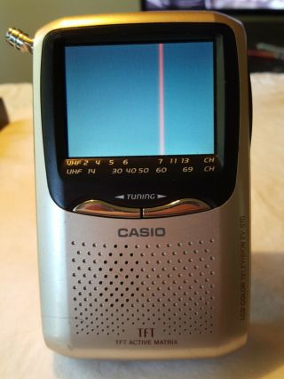 Vintage Casio Handheld Lcd Color Television Ev - 570 Portable Tv Analog.