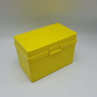 Yellow Evco Vintage 4x6 Index Card File Box Recipe Plastic Usa 1046