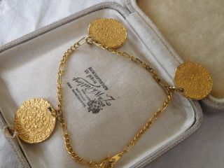 Lovely Vintage 1960s Gold Coin Bracelet