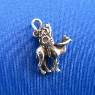 Vintage 925 Sterling Silver Charm A Man Rider A Camel Horse Animal 3.  4 G
