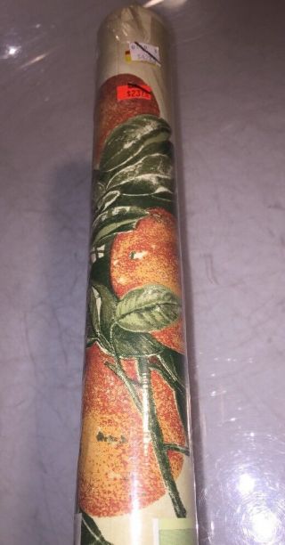 Vintage Waverly Wallpaper Double Roll Fruit 27 " By 9 Yards Nos Oranges Lemons