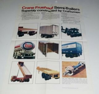 Vintage 1969 Crane Fruehauf Trailers Brochure / leaflet / Poster 2