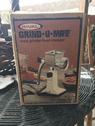 Rival Model 303 Vintage Grind O Mat Meat Food Chopper Processor Box 2