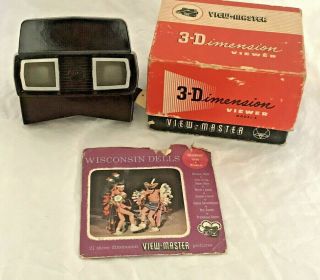 Vtg Viewmaster 3 - Dimension Viewer Model E W/box Wisconsin Dells Pictures 1950s