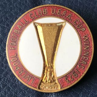 Vintage Liverpool Football Club 1973 Uefa Cup Winners Metal Enamel Badge