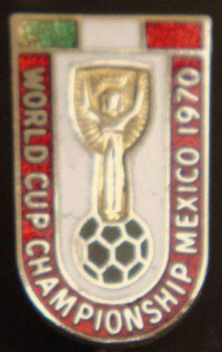 World Cup Championship Mexico 1970 Vintage Badge Brooch Pin In Gilt 15mm X 24mm